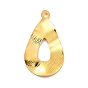 Rack Plating Brass Pendants, Long-Lasting Plated, Teardrop Charm