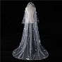 Nylon Tulle Lace Flower Bridal Veils, for Women Wedding Party Decorations, Square