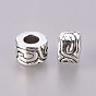 Tibetan Style Alloy European Beads, Large Hole Beads, Lead Free and Cadmium Free, Column, 11x7mm, Hole: 5mm