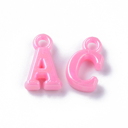 Charmes acryliques opaques, de couleur plaquée ab , mélange de lettres