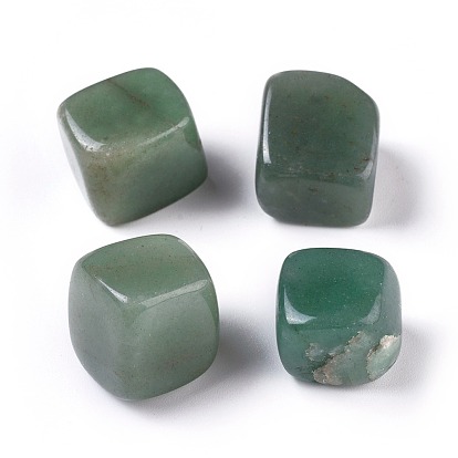 Natural Green Aventurine Beads, Cube, No Hole/Undrilled