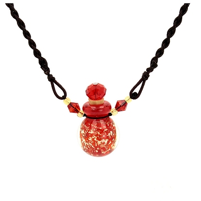 Lampwork Perfume Bottle Necklaces with Ropes