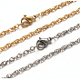 304 Stainless Steel Double Link Chains Necklaces, with Lobster Claw Clasps, 29.52 inch(75cm)