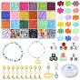 DIY Bracelet Necklace Making Kit, Including Round Glass Seed & Acrylic Letter Beads, Thunderbird & Pineapple & Butterfly Alloy Charms & Clasps