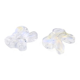 Perles en verre electroplate transparent , de couleur plaquée ab , bowknot
