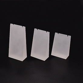 Acrylic Necklace Displays Stands, Frosted, Rectangle