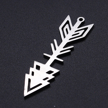 201 Stainless Steel Pointed Pendants, Filigree Joiners Findings, Laser Cut, Tribe Arrows