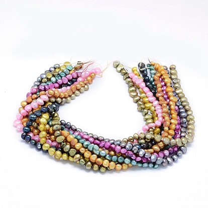 Dyed Natural Cultured Freshwater Pearl Beads Strands, Mixed Shape