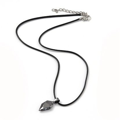 Valentine's Day Jewelry, Alloy Pendant Magnetic Couples Necklace Sets, with Imitation Leather Cords, Faceted Split Heart