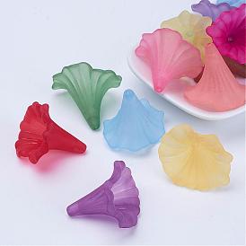Transparent Acrylic Beads, Calla Lily, Frosted