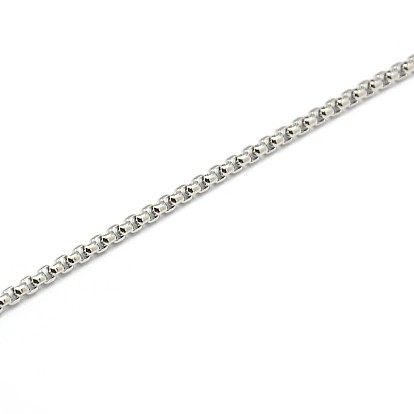 Ion Plating(IP) 304 Stainless Steel Venetian Chain Necklace, Box chain, with Lobster Clasps