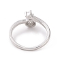 Прозрачное кубическое циркониевое плоское круглое открытое кольцо-манжета, украшения из латуни для женщин