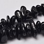 Natural Black Tourmaline Chip Bead Strands, 4~12x4~7x2~5mm, Hole: 1mm, about 33.8 inch