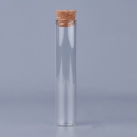 Empty Glass Bead Storage Tubes, with Cork Stopper