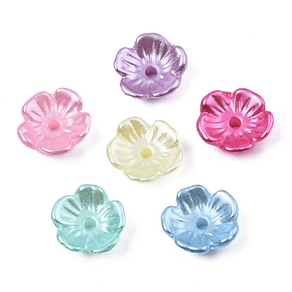 5 - capsules en plastique imitation perle, fleur