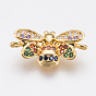 Brass Micro Pave Cubic Zirconia Links, Insect, Colorful
