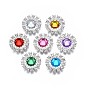 1-Hole Alloy Shank Buttons, with Acrylic & Crystal Rhinestone, Faceted, Oval