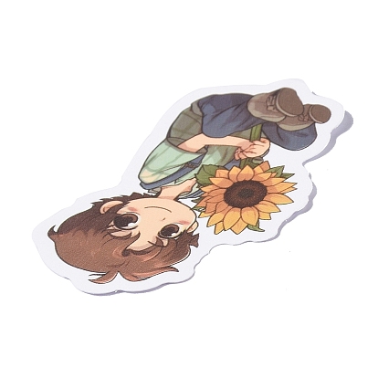 50Pcs Cartoon Paper Sticker, for DIY Scrapbooking, Craft, Sunflower with Human