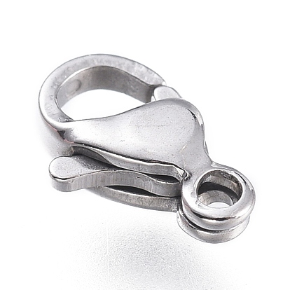 316 Surgical Stainless Steel Lobster Claw Clasps, Manual Polishing