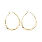 Brass Twist Teardrop Big Hoop Earrings for Women, Cadmium Free & Nickel Free & Lead Free