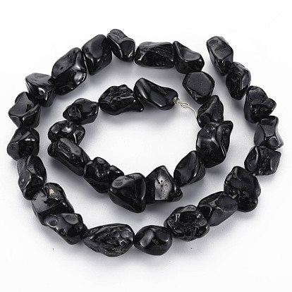 Natural Black Spinel Beads Strands, Nuggets