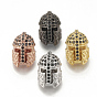 Brass Micro Pave Cubic Zirconia Beads, Helm