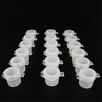 Plastic Empty Paint Cups with Lids, 6 Pots Mini Paint Pots Strips, for Paint Case Art Palette Supplies