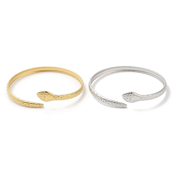 Placage ionique (ip) 304 bracelets en acier inoxydable, bracelets manchette serpent, bijoux pour femmes
