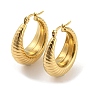 Ion Plating(IP) 304 Stainless Steel Croissant Hoop Earrings for Women