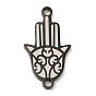 Placage ionique (ip) 304 breloques de connecteur en acier inoxydable, liens de la main hamsa religion
