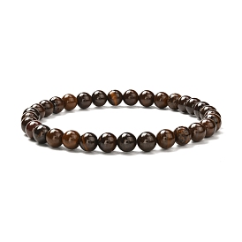 6 Bracelet élastique en perles rondes d'opale boulder australienne naturelle mm pour hommes femmes