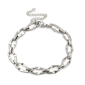 304 Stainless Steel Dapped Chains Bracelets for Men & Women