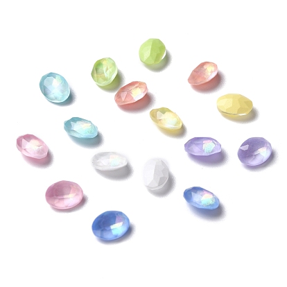 K5 Faceted Glass Pointed Back Rhinestone Cabochons, Oval