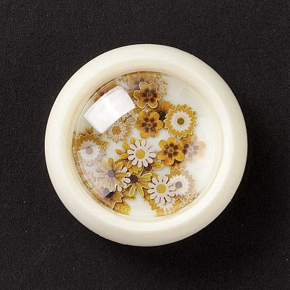 Remplissage de matériau de résine époxy cristal bricolage, paillettes d'art d'ongle de fleur, pour l'artisanat, avec boîte en plastique jetable