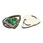Saint Patrick's Day Single Face Printed Wood Big Pendants, Teardrop Charms with Book & Clover