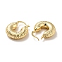 Brass Hoop Earrings, Grooved Circle Hoop Earring, Thick Hoop Earrings