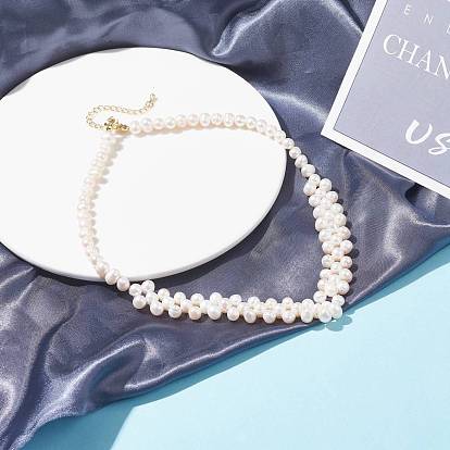 Grade A Natural Pearl Beads Bib Necklace for Teen Girl Women