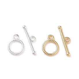 Eco-friendly Brass Toggle Clasps, Cadmium Free & Lead Free, Long-Lasting Plated, Ring