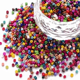 Perlas de cilindro de vidrio, granos de la semilla, pintura para hornear, agujero redondo