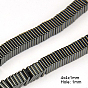 Non-magnetic Synthetic Hematite Beads Strands, Flat Slice Square Beads, 4x4x1mm, Hole: 1mm, 15.7 inch