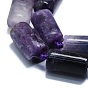 Натуральные фиолетовые бусины из флюорита, колонка