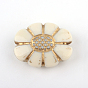 Perles acryliques de placage de fleurs, métal doré enlaça, 24.5x19x7mm, trou: 2 mm, environ 290 pcs / 500 g
