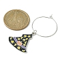 Halloween Theme Alloy Enamel Pendants Wine Glass Charms Sets, with Brass Hoop Earrings Findings, Mixed Shapes