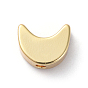 Brass Beads, Long-Lasting Plated, Real 18K Gold Plated, Moon