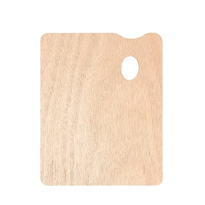 Paleta de aceite de acuarela de madera rectangular sin terminar, soporte para el pulgar de la bandeja de pintura