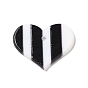 Acrylic Pendants, Heart with Stripe