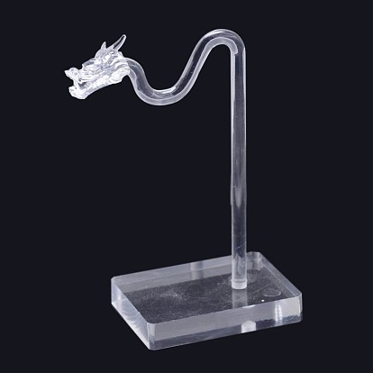 Dragon Head Organic Glass Earring Display Stands, Jewelry Display Rack, 12.3x7.6x4.9cm