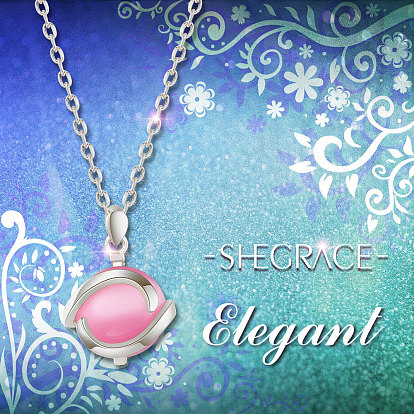 Ожерелье shegrace 925 из стерлингового серебра, с опалом, круглые, розовый жемчуг