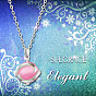 SHEGRACE 925 Sterling Silver Pendant Necklace, with Opal, Round, Pearl Pink