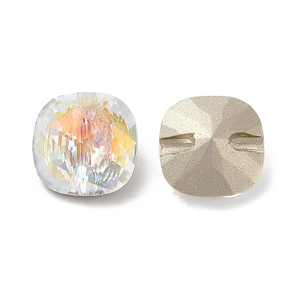 K5 botones de cristal con diamantes de imitación, espalda plateada, facetados, plaza